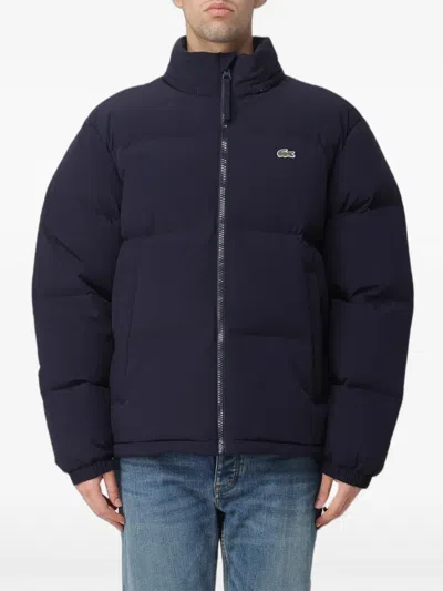 Lacoste Padded Hooded Jacket In Blue