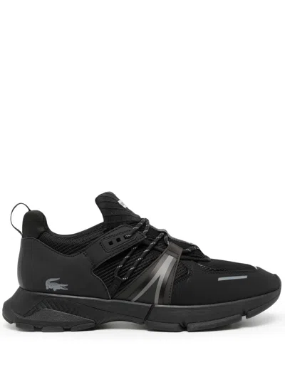 Lacoste Panelled Lace-up Fastening Sneakers In Black