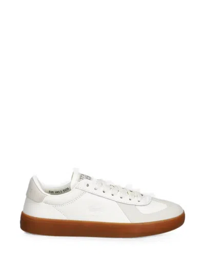 Lacoste Panelled Leather Sneakers In White
