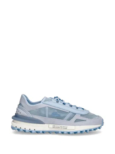 Lacoste Panelled Logo-patch Sneakers In Blue