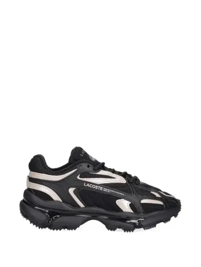 Lacoste Panelled Mesh Sneakers In Black