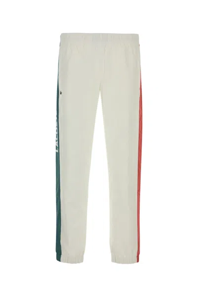 LACOSTE LACOSTE WHITE POLYESTER JOGGERS