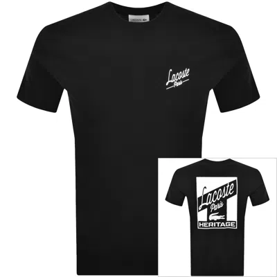 Lacoste Paris Back Print T Shirt Black