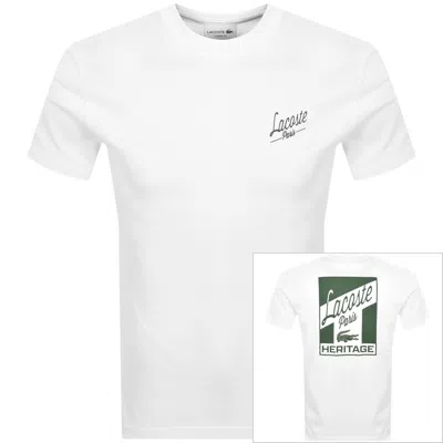 Lacoste Paris Back Print T Shirt White