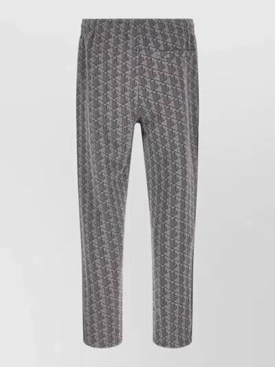 Lacoste Paris Joggers Geometric Pattern Side Stripe In Gray