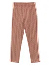 Lacoste Brown Jacquard Monogram Trousers With Side Stripes In Brown