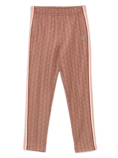 Lacoste Paris Monogram Track Trousers In Brown