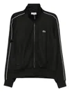 Lacoste Paris Piqué Zip-up Track Jacket In Black