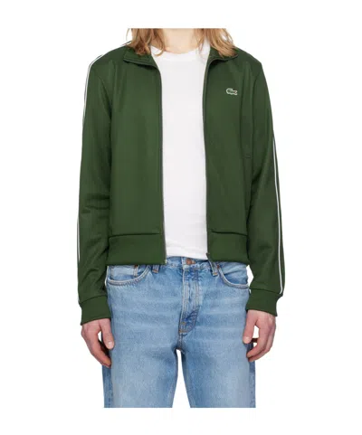 Lacoste Paris Piqué Zipped Track Jacket In Green