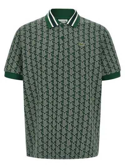 Lacoste Paris Polo Shirt Featuring Ribbed Cuffs In Green