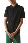 Lacoste Paris Regular Fit Stretch Polo In Black