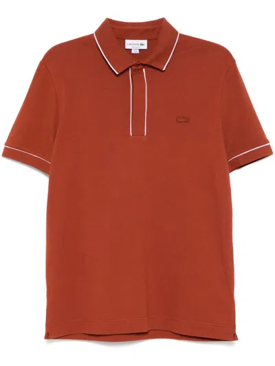 Lacoste Paris Stretch Piqué Polo Shirt In Red