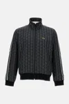 Lacoste Paris Zip-up Jacquard Jacket In Black