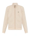 Lacoste Patterned Zip-up Sweatshirt In Brown
