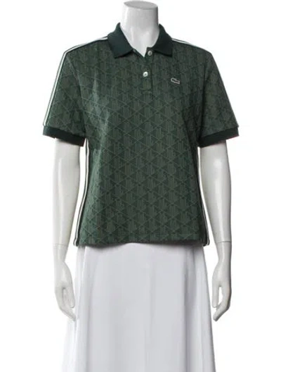 Pre-owned Lacoste Patterned Crew Neck Polo W/ Tags In Green