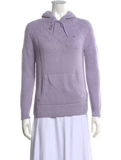 Pre-owned Lacoste Patterned Crew Neck Sweater In Purple