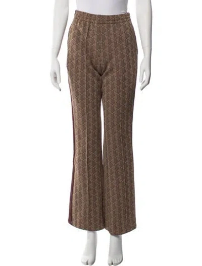 Pre-owned Lacoste Patterned Flared Pants In Brown