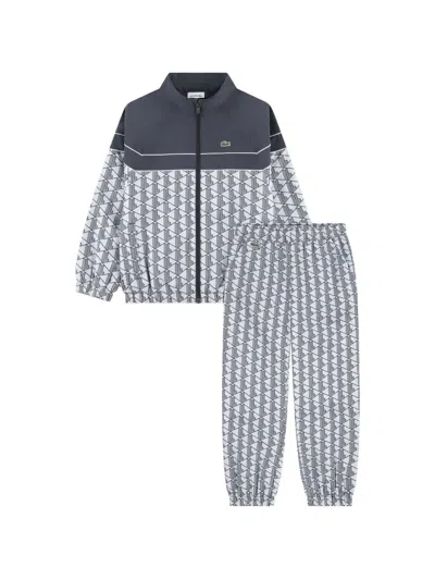 Lacoste Kids' Patterned Logo Tracksuit In Gold