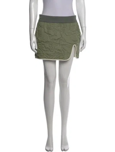 Pre-owned Lacoste Patterned Mini Skirt In Green