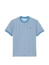 Lacoste Patterned Round Neck T-shirt In Blue