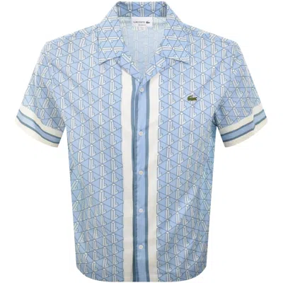 Lacoste Patterned Short Sleeved Shirt Blue