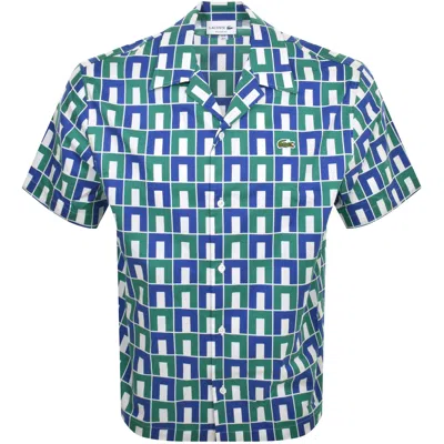 Lacoste Mens Printed Cotton Button-down Shirt In Multi