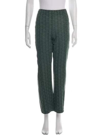 Pre-owned Lacoste Patterned Straight Leg Pants In Green