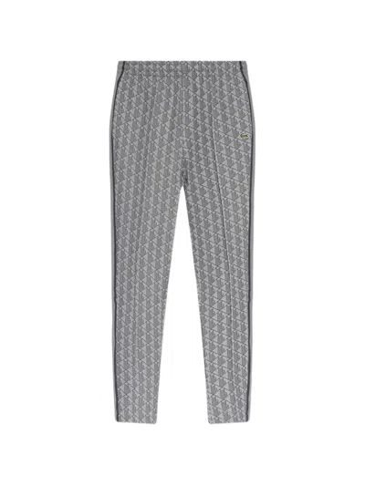 Lacoste Patterned Track Pants In Gray