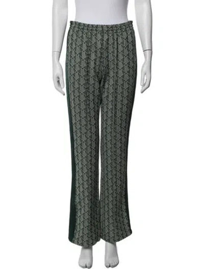 Pre-owned Lacoste Patterned Wide Leg Pants W/ Tags In Green