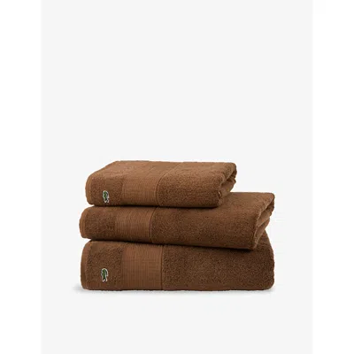 Lacoste L Lecroco Cotton Towel In Brown