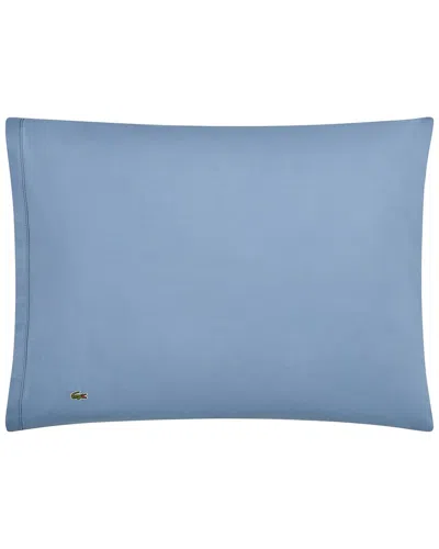 Lacoste Percale Solid Pillowcase Pair In Blue