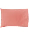 Lacoste Percale Solid Pllowcase Pair In Brown