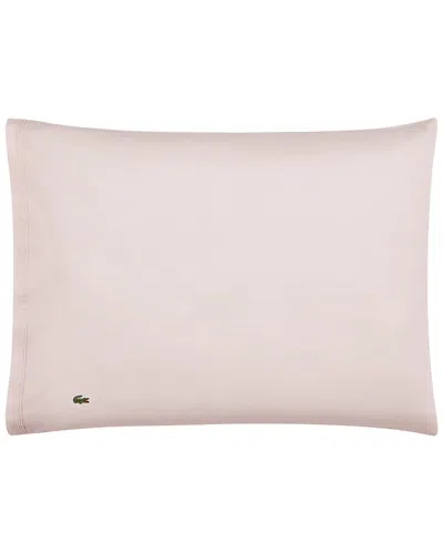 Lacoste Percale Solid Pllowcase Pair In Pink