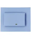 Lacoste Percale Solid Sheet Set In Blue