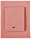 Lacoste Percale Solid Sheet Set In Brown