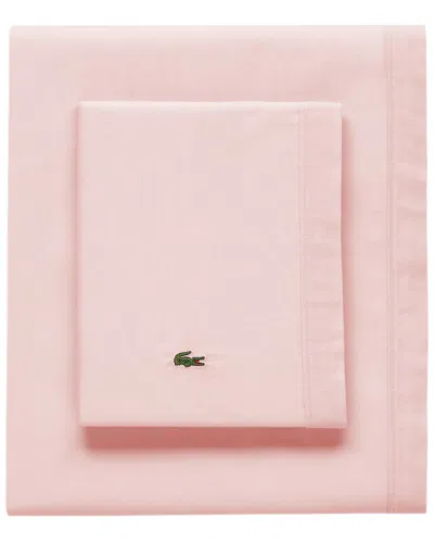 LACOSTE LACOSTE PERCALE SOLID SHEET SET