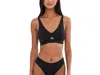 Lacoste Perforated Band Microfiber Bra In Black