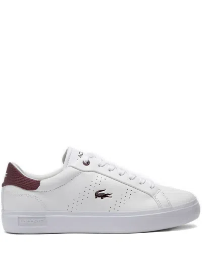 Lacoste Perforated Leather Sneakers In White