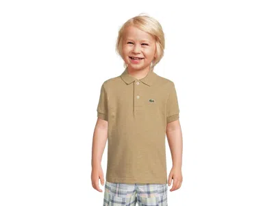 Lacoste Petit Pique Polo (little Kid/big Kid) Boy's Short Sleeve Pullover Viennois Heather : 4 (toddler), Co In Green