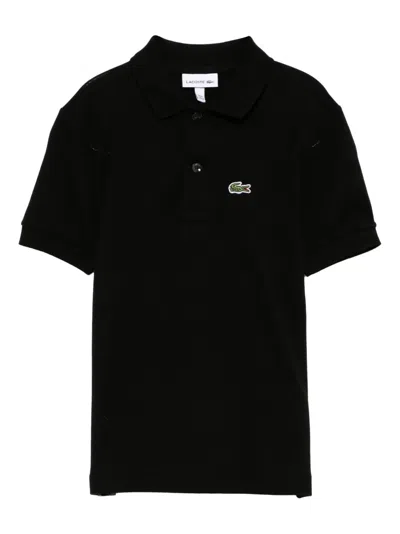 Lacoste Kids' Petit Piqué Polo Shirt In Black