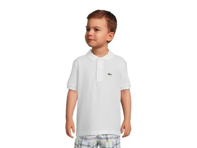 Lacoste Petit Pique Polo (toddler/little Kid/big Kid) Kid's Short Sleeve Pullover Blanc: 10 (big Kid), Cotto In White