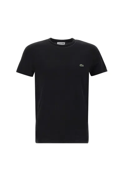 Lacoste Men's Classic Crew Neck Soft Pima Cotton T-shirt In Black