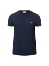 Lacoste Logo-embroidered Crew-neck T-shirt In Marine