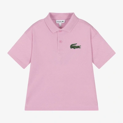 Lacoste Pink Cotton Crocodile Polo Shirt