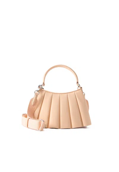 Lacoste Pink Lenglen Leather Shoulder Bag In Neutral