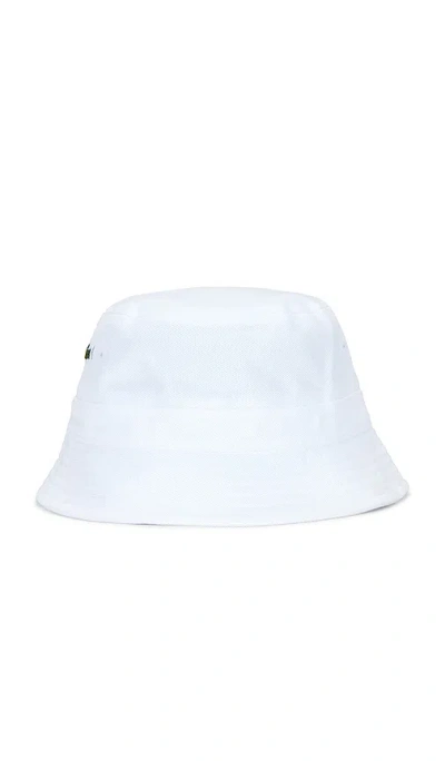 Lacoste Pique Bucket Hat In Neutral
