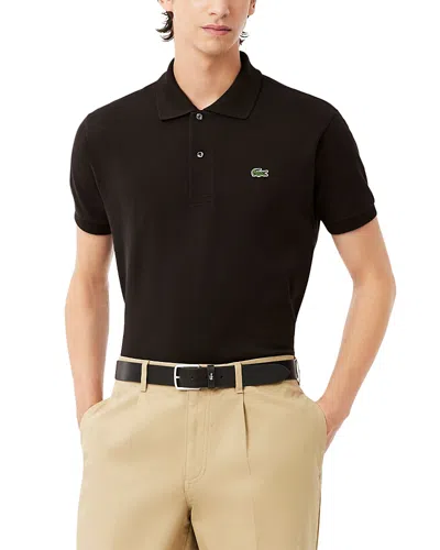Lacoste Pique Classic Fit Polo Shirt In Black