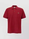 Lacoste Logo-embroidered Short-sleeved Cotton-piqué Polo Shirt In Red