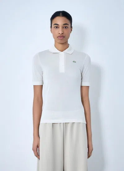 Lacoste Piqué Knit Polo Shirt In White