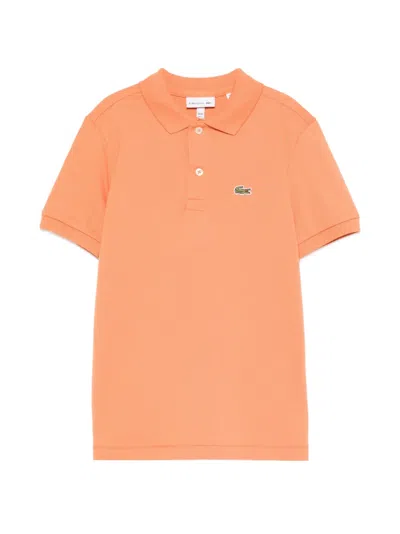 Lacoste Kids' Pique Polo In Orange